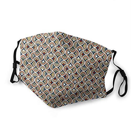 Comfortable Activated carbon filter Windproof maskAbstract Mosaic With Half Spirals Forming Digital Circle Lace DisplayFashion Facial decorations for kids
