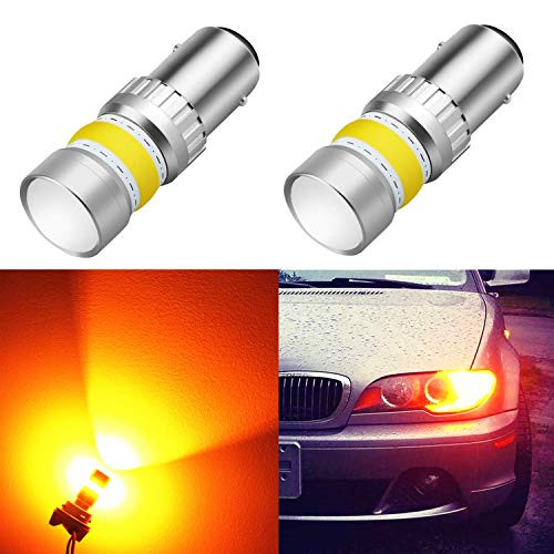 Alla Lighting 1157 LED Turn Signal Light Bulbs 2800lm Xtreme Super Bright BAY15D 1157 LED Bulbs High Power COB 72-SMD LED 1157 Bulbs 7528 2057 2357 LED Turn Signal Blinker Light Amber Yellow