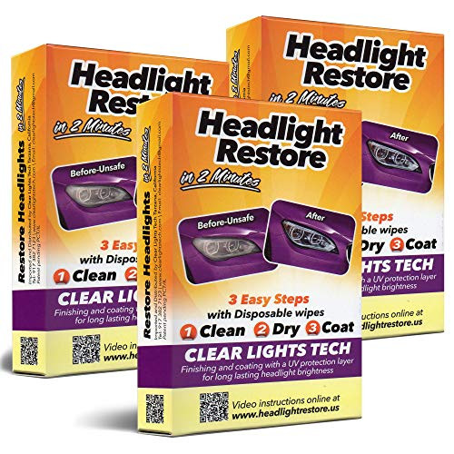 CLT Car Headlight Restoration Kit Headlight Restorer Wipes -3-