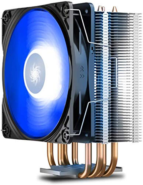 DEEP COOL GAMMAXX400V2 Blue CPU Air Cooler with 4 Heatpipes 120mm PWM Fan and Blue LED for Intel/AMD CPUs -AM4 Compatible- -GAMMAXX 400 V2 Blue-
