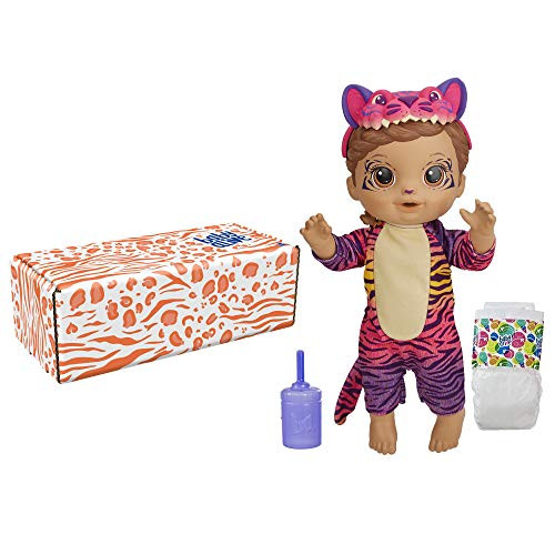 Baby Alive Rainbow Wildcats Doll Tiger Accessories Drinks Wets Tiger Toy for Kids Ages 3 Years and Up Brown Hair -Amazon Exclusive-