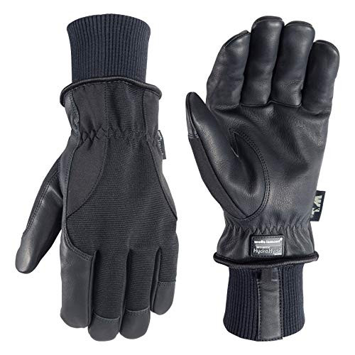 Mens HydraHyde Black Leather Palm Winter Work Gloves XX-Large -Wells Lamont 1206K-