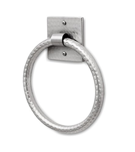Monarch Abode 18006 Hand Hammered Towel Ring Satin Nickel