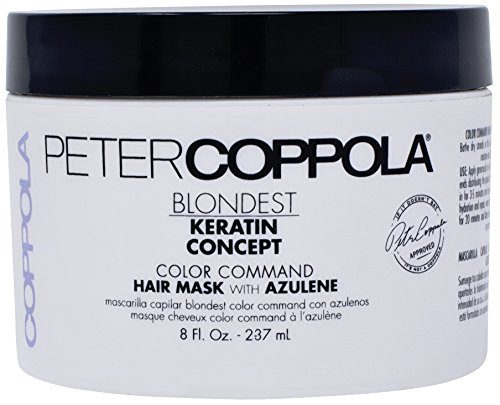 Peter Coppola Color Command Blonde Hair Mask with Azulene - Blonde Toning Removes Yellow Keratin Safe Damage Repair Smoothing Deep Conditioning Mask -8 OZ-