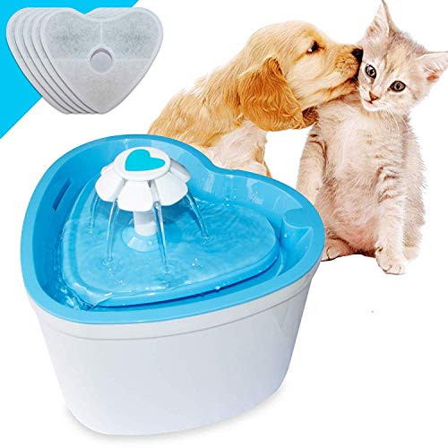 LOVSHARE Pet Water Fountain- Healthy and Hygienic Drinking Fountain 2L Super Quiet Flower Automatic Electric Water Bowl with 4 Replacement Filters for Dogs Cats Birds and Small Animals LOVSHARE Pet Water Fountain- Healthy and Hygienic Drinking Fountain 2L Super Quiet Flower Automatic Electric Water Bowl with 4 Replacement Filters for Dogs Cats Birds and Small Animals