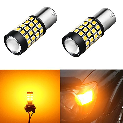 Alla Lighting 1000Lm 51-SMD Extremely Super Bright Amber Yellow BAU15S PY21W 7507 12496 LED Bulbs High Power 2835 Chipsets LED Lights Lamps Turn Signal Blinker Replacement