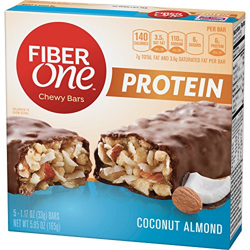 Fiber One Protein Chewy Bars, Coconut Almond, 5 count of 1.17 Oz