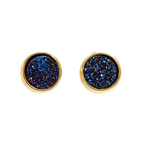 Dark Midnight Blue Purple Druzy Stud Earring Genuine Druzy Quartz Gemstone Navy Royal Blue- 8mm- Mothers Day Gift Idea Dark Midnight Blue Purple Druzy Stud Earring Genuine Druzy Quartz Gemstone Navy Royal Blue- 8mm- Mothers Day Gift Idea