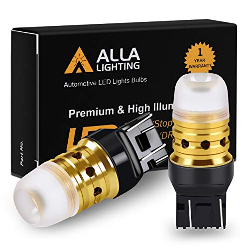 Alla Lighting Mini T20 7440 7443 LED Bulbs Xtreme Super Bright 2525 20W SMD Turn Signal Lights Replacement 7440A 7440NA WY21W 7443NA 7444NA 7442NA Amber Yellow