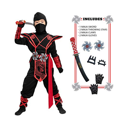 Child Unisex Premium Dragon Red Ninja Costume -Small -5-7 yr-- Child Unisex Premium Dragon Red Ninja Costume -Small -5-7 yr--