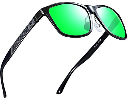 ATTCL Mens Retro Metal Frame Driving Polarized Sunglasses For Men -8587 Green-