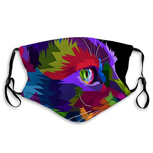 Close Up of Side Cat Dustproof Windproof Face MaskWashable ClothFace CoverCover for Dust Men Women