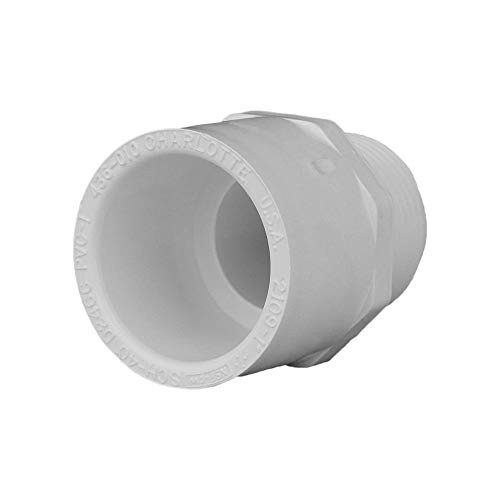 Charlotte Pipe 1 inch Male Adapter Pipe Fitting - -Socket x Male Pipe Thread- Contract Pack Schedule 40 PVC Pressure Durable Easy to Install and High Tensile for Home or Industrial Use -10 Unit Pack-