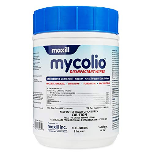 Mycolio Hospital Grade Disinfectant Wipes 160 Wipes - 6 inch x 7 - Disinfecting Antibacterial Sanitizing Cleaning Wipes
