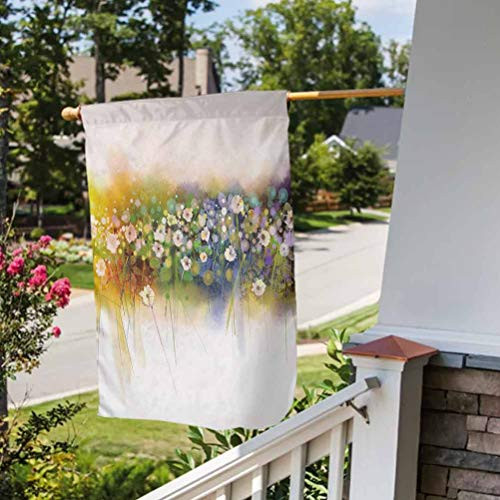 Anmaseven Flower Outdoor Holidays Yard Flags for Garden Yard Lawn Vogue Display Wisteria Violets Wreath Fragrant Plants Herbs Spring Season Artsy Multicolor Garden Size-12 by 18 inch