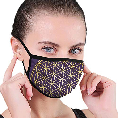 Comfortable Windproof maskGeometric Curved Rounds Shape Overlapping Circles Artsy Sacred ImagePrinted Facial decorations for adult