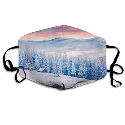 Comfortable Printed maskCalm Scenic Sunrise Scenery in The Carpathian Mountains Countryside EnvironmentWindproof Facial decorations for man and woman