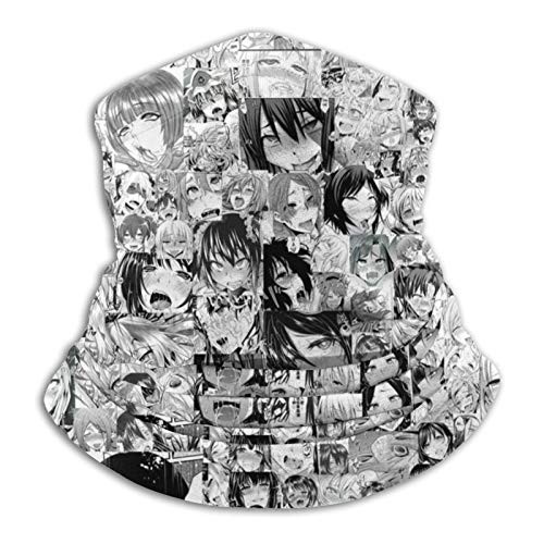 Ahegao Face Waifu Hentai Toga Windproof Scarf Women¡¯s Mens Face Mask Face Towel Black