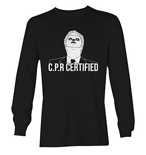 Haase Unlimited CPR Certified - Dwight Dummy Face Unisex Long Sleeve Shirt -Black Large-