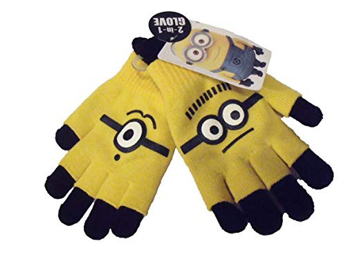 Despicable Me Minions Childrens Kids Double Layer Gloves Yellow Black