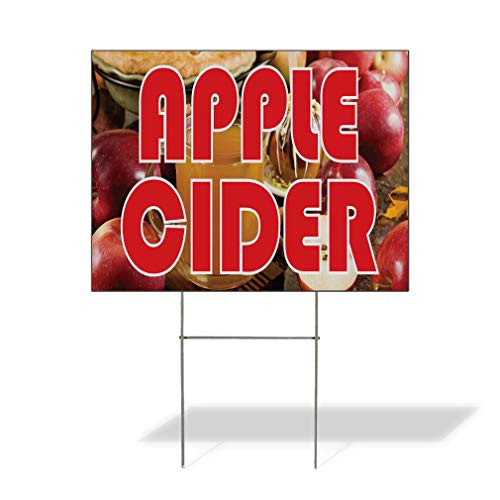 Plastic Weatherproof Yard Sign Apple Cider Restaurant Cafe Bar Style U Apple Cider Bistros  and  CafÃs Red Apple Cider for Sale Sign Multiple Quantities Available 18inx12in One Side Print One Sign