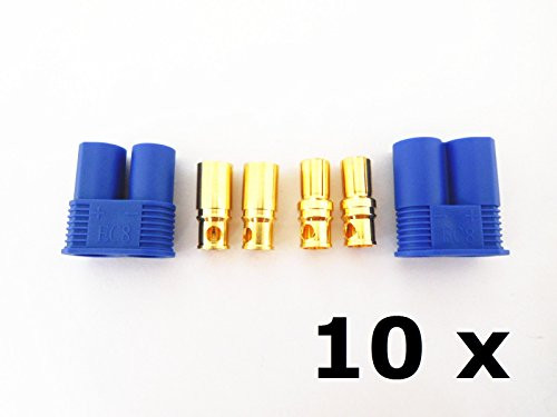 EC8 Connector w/ 8mm Gold Bullet Plug Male Female Banana Plug Connector for RC ESC Motor LIPO Battery 10 Pairs