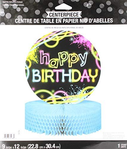 Creative Converting 318138 Glow Party Birthday Center Piece - 12", One Size, Multicolor