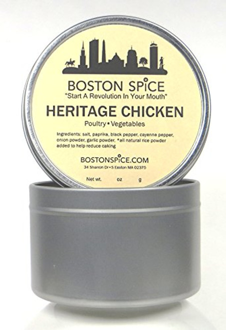 Boston Spice Heritage Chicken Handmade Gourmet Rotisserie Seasoning Blend Turkey Duck Quail Thighs Breasts Wings Legs Vegetables Grilling Barbecue Smoker Dry Rubs Seasonings Approx 1 Cup of Spice