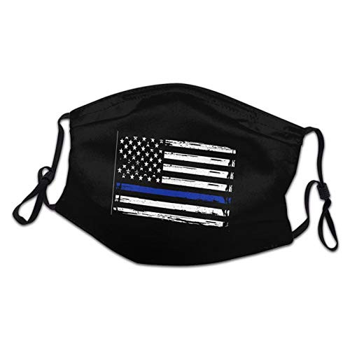 Thin Blue Line Police America Flag Adjustable Kids Face Mask Reusable Dust Mask Washable Face Masks