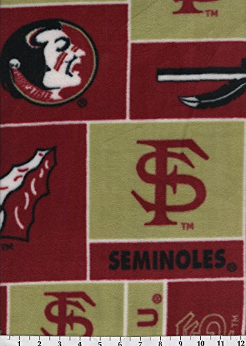 Fleece -not for Masks- Florida State University FSU Seminoles College Fleece Fabric Printby the yard - sfsu012-ns