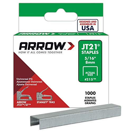 Arrow Fastener 215 Genuine JT21/T27 5/16-Inch Staples, 1,000-Pack