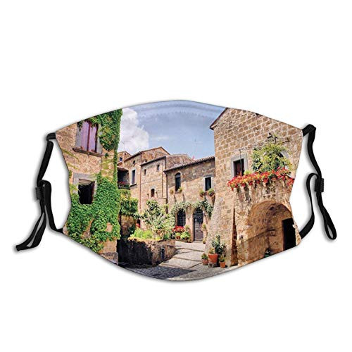 10 filter Activated carbon mask Tuscany Italian Streets in Countryside with Traditional Brick Houses Old Tuscan Prints Printed Multicolor Facial decorations for Unisex adults 10 filter Activated carbon mask Tuscany Italian Streets in Countryside with Traditional Brick Houses Old Tuscan Prints Printed Multicolor Facial decorations for Unisex adults