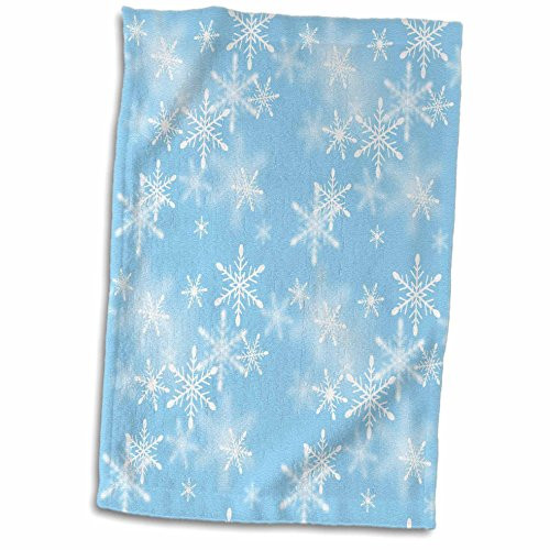 3D Rose Floating White Snowflakes Against A Light Blue Background Hand/Sports Towel 15 x 22 3D Rose Floating White Snowflakes Against A Light Blue Background Hand/Sports Towel 15 x 22