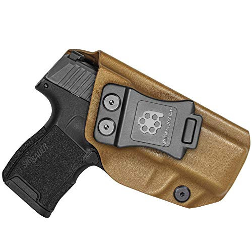 Amberide IWB KYDEX Holster Fit Sig Sauer P365 / P365 SAS Pistol - Inside Waistband - Adjustable Cant - US KYDEX Made -Coyote Brown Right Hand Draw -IWB--