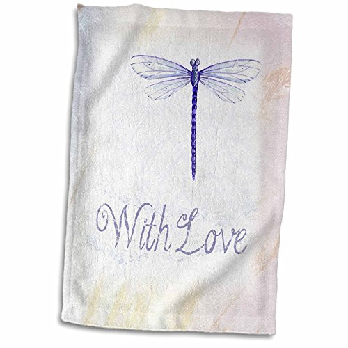 3D Rose Image of Purple Dragonfly with Word Love Hand Towel 15 inch x 22 inch Multicolor 3D Rose Image of Purple Dragonfly with Word Love Hand Towel 15 inch x 22 inch Multicolor
