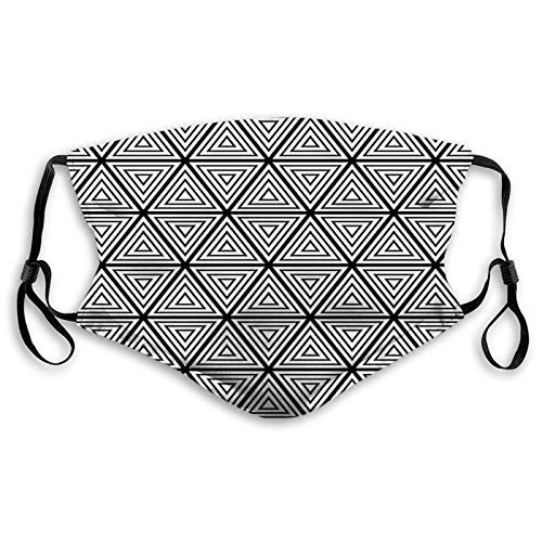 Comfortable Windproof maskGeometric Inner Triangles Minimalist Western Expressionism Style Boho DisplayPrinted Facial decorations for adult