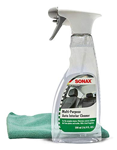 Sonax Multi-Purpose Auto Interior Cleaner -16.9 oz- Bundles with a Microfiber Cloth -2 Items-