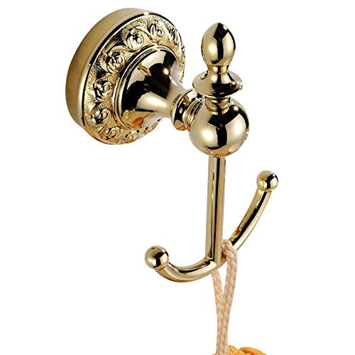 Leyden Bathroom Bath Shower Ti-pvd Finish Solid Brass Material Robe Hooks Towel Hooks Lavatory Accessories