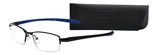 Select-A-Vision Mens Sportex Ar4145 Blue Rimless Reading Glasses 30.8 mm  Plus 2