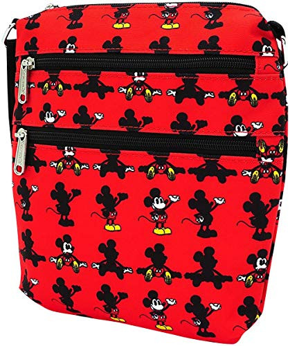 Loungefly x Disney Mickey Mouse Parts Allover-Print Nylon Passport Bag Red One Size