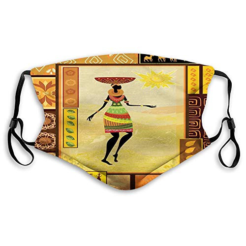 Facial decorations maskAfrican Girl Dressed Ethnic Under Sun Figure Folk Culture Tribal Elegance DisplayComfortable and Printed for teens and child-S- AS-0007137 Facial decorations maskAfrican Girl Dressed Ethnic Under Sun Figure Folk Culture Tribal Elegance DisplayComfortable and Printed for teens and child-S- AS-0007137