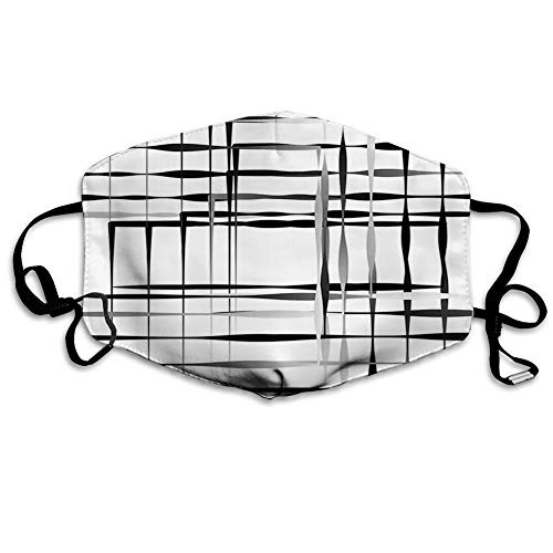 Comfortable MaskModern Art?Minimalist Image with Simplistic Spaces and Spare Asymmetric Grids and Lines?Black WhitePrinted Facial decorations for adult  dan-1655
