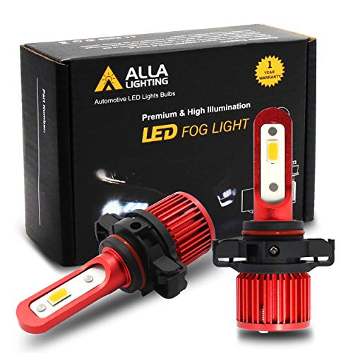 Alla Lighting 5200lm AL-R 2504 PSX24W LED Yellow Fog Lights Bulbs Xtreme Super Bright 2504 PSX24W LED Bulb 12V LED 2504 PSX24W1 Bulb Upgrade for Cars Trucks w/ 12276 2504 Fog Light