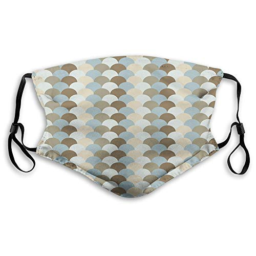 Printed Facial decorationsAbstract Rounded Circles Pattern in Pale Tones Modern and Ornamental Art DesignComfortable Windproof mask for teens and kidsSAQ-0006680