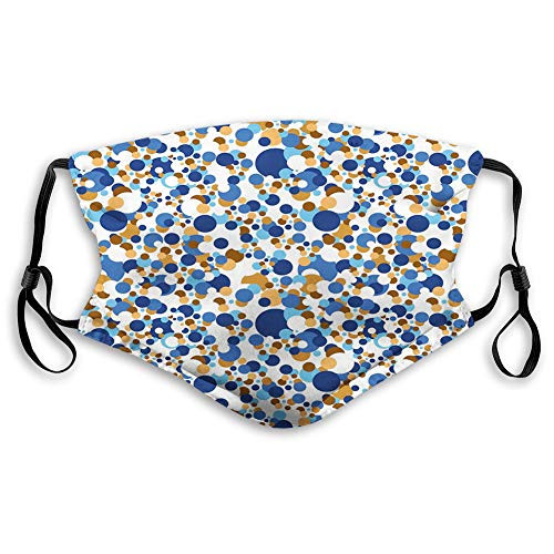 Printed Facial decorationsAbstract Circle Round in Color Bubble Retro Celebration DesignComfortable Windproof mask for teens and kidsSAQ-0005815