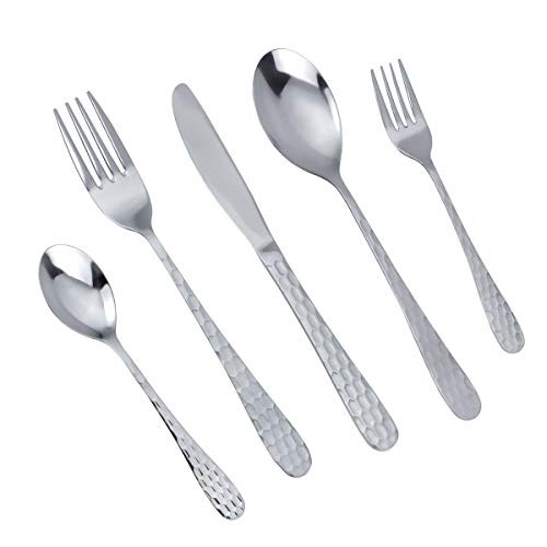 MDEALY 30-Piece Silverware Flatware Cutlery Set Stainless Steel Kitchen Utensils Service for 6 Include Dinner KnivesDinner ForksDinner SpoonsSalad ForksTeaspoons Dishwasher Safe Elegant Gift