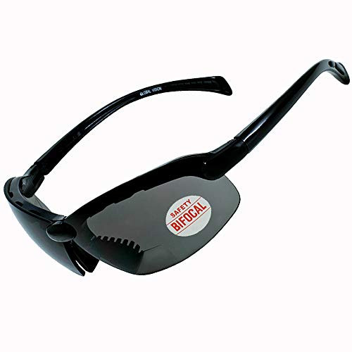 C2000 Bifocal Safety Glasses Clear Yellow and Smoke Options -2.00 Bottom BF Smoke Lenses-