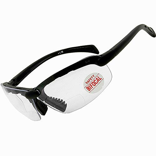 C2000 Bifocal Safety Glasses Clear Yellow and Smoke Options -4.00 Bottom BF Clear Lenses-