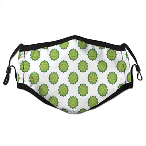 Comfortable Windproof maskChakra Pattern With Flower Design And Archaic Star Circle MotifPrinted Facial decorations for adult