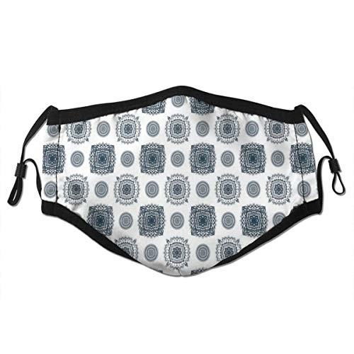 Comfortable Windproof maskSoft Colored Abstract Plant Design Circles Leaves Dots Eastern Culture InspiredPrinted Facial decorations for adult